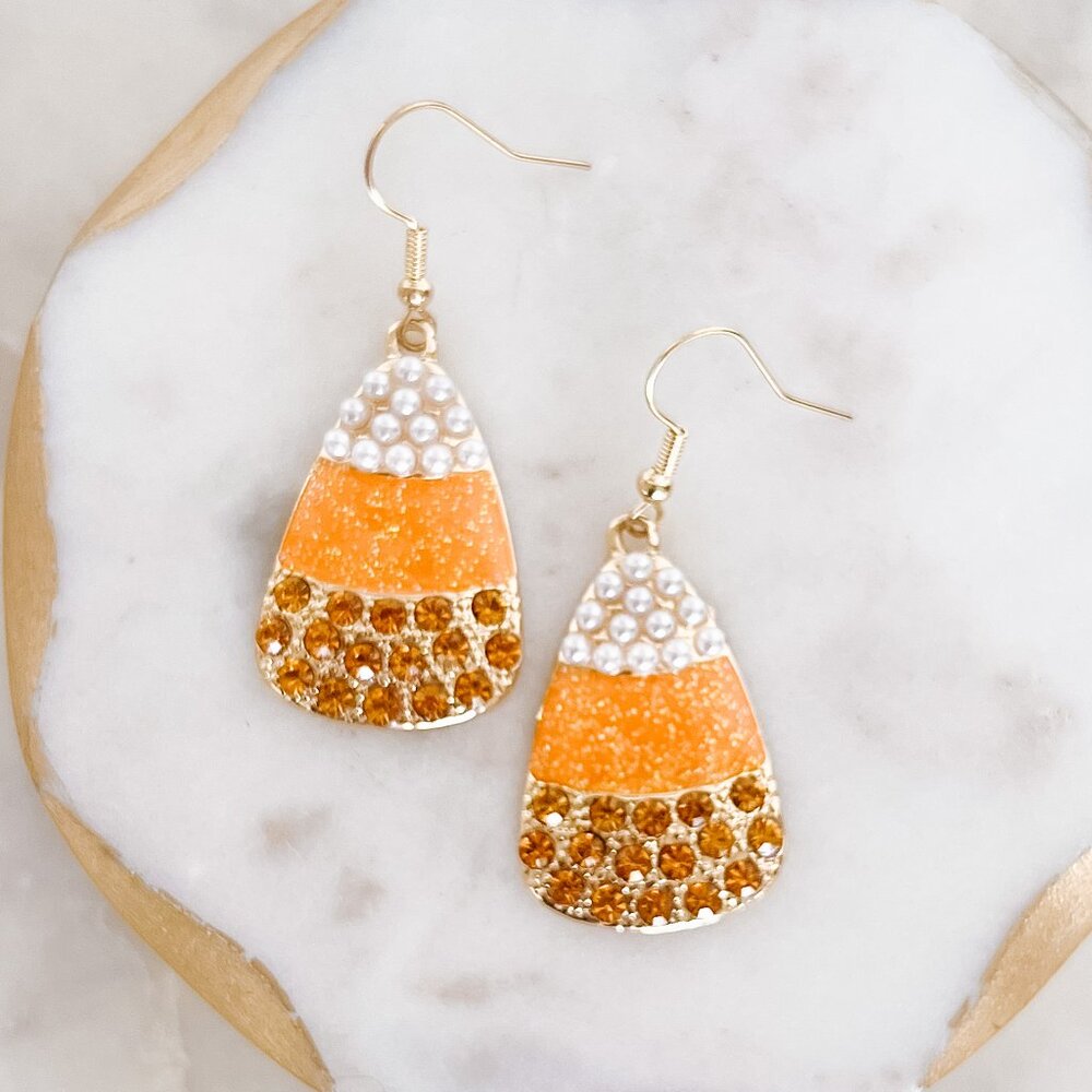Candy Corn Dangle Earrings